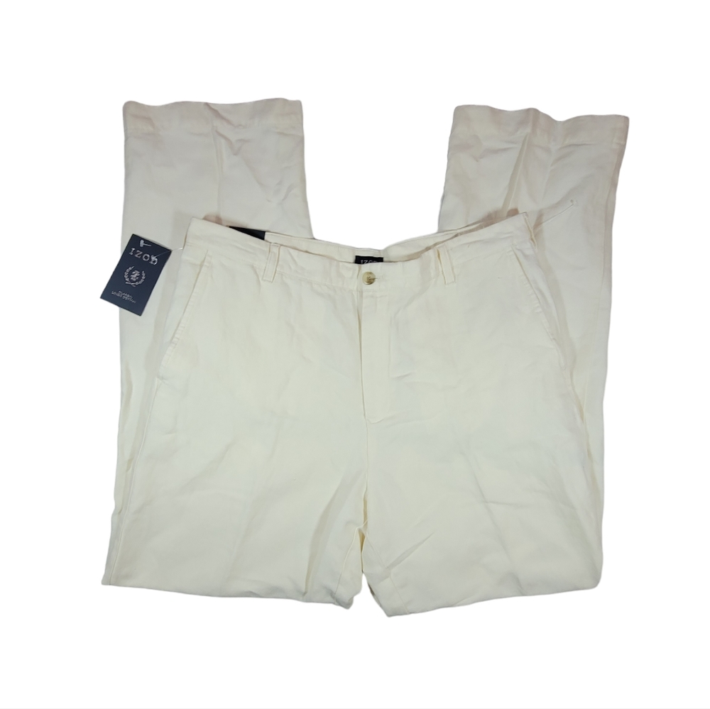 Izod Classic Linen Cotton linen blend pants men's sz 38x34 -NWT